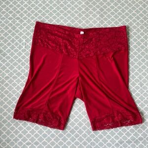 Undersummers Signature Lace Slipshort Red 9” Inseam
